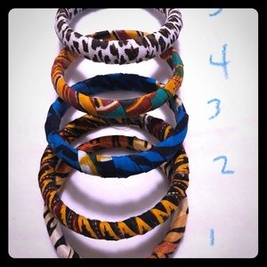 African fabric bangles set of 2